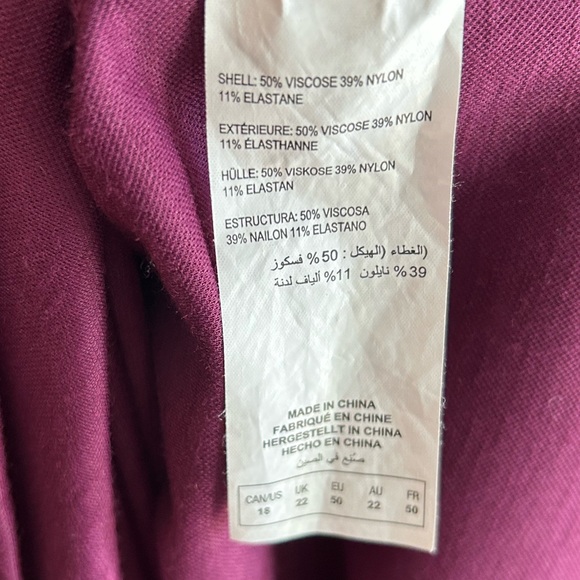 Michel Studio Collection V-Neck Sleeveless Dress in Plum - Picture 8 of 8